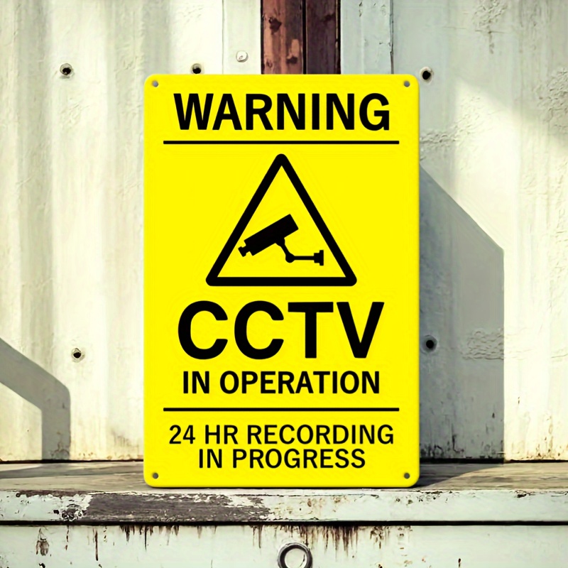 Outdoor Furniture Metal - Tanda Peringatan CCTV Logam Bergaya Vintage