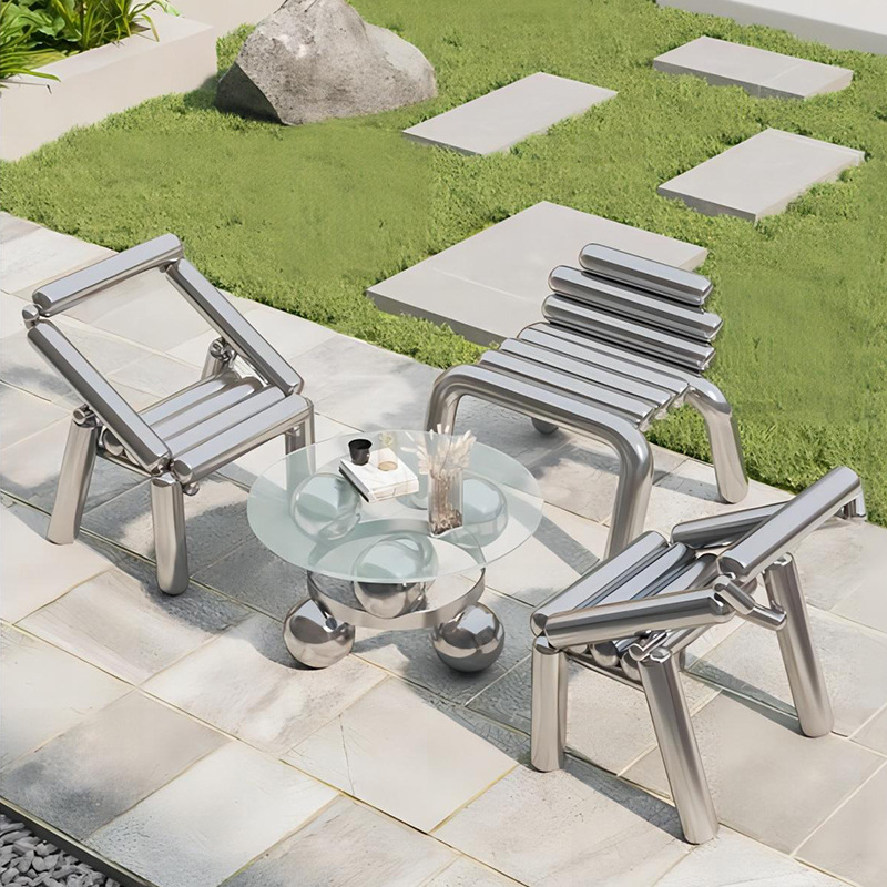 Kursi stainless steel mewah ri - Outdoor Furniture Metal Chairs ulasan dan harga