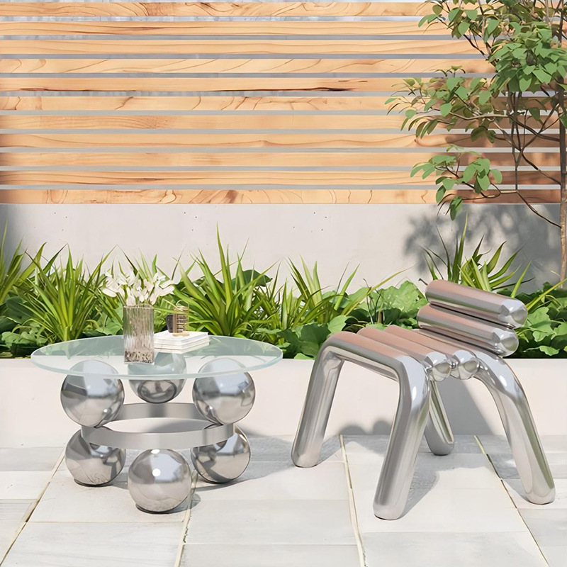 Kursi stainless steel mewah ri - Outdoor Furniture Metal Chairs ulasan dan harga