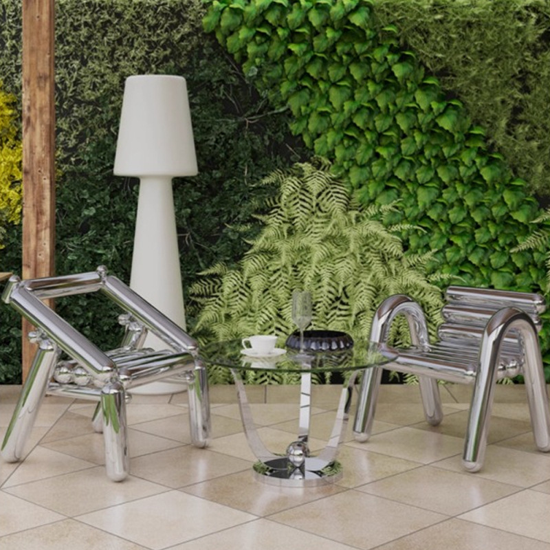 Kursi stainless steel mewah ri - Outdoor Furniture Metal Chairs ulasan dan harga