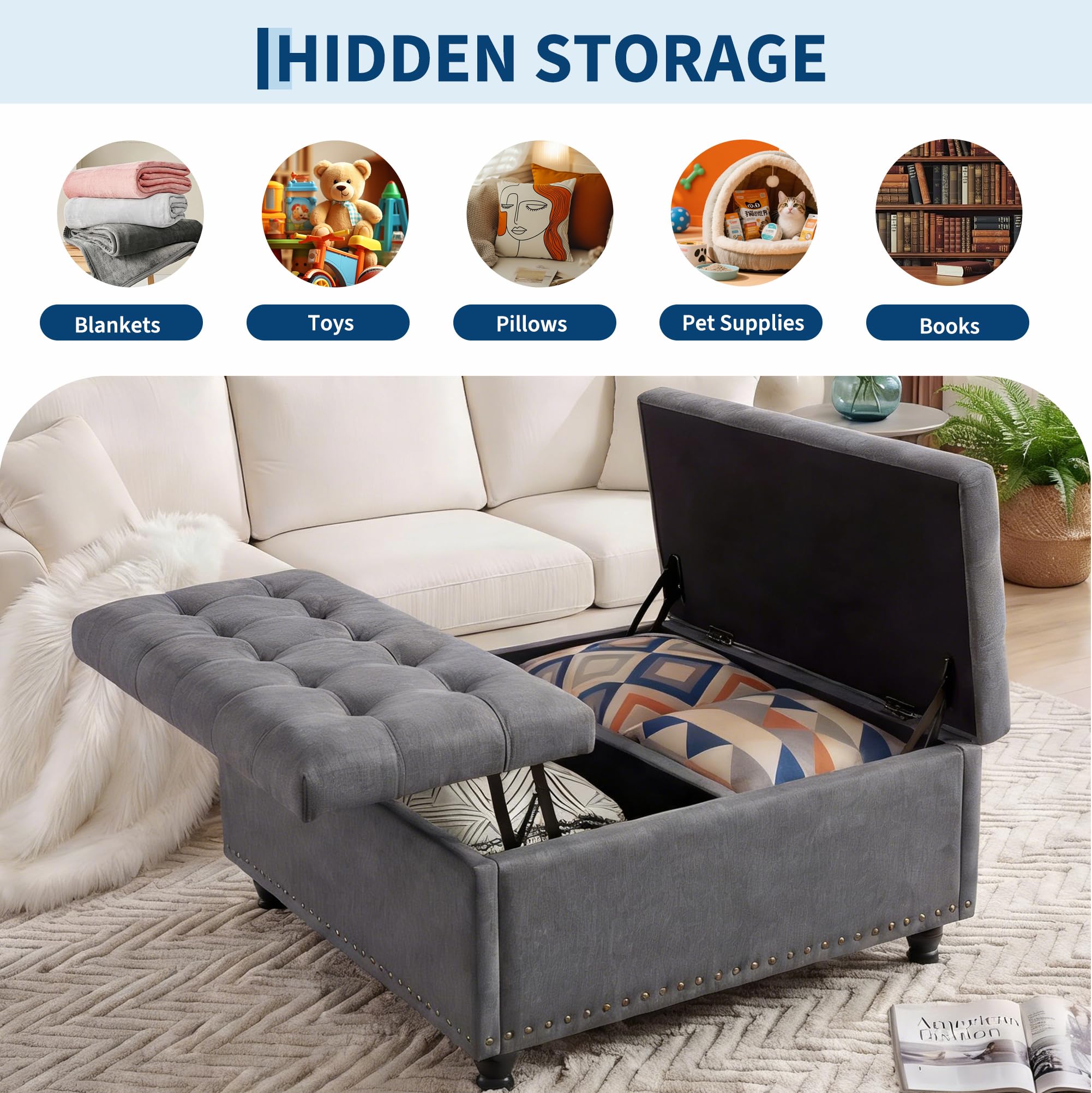 Ottoman Penyimpanan Lipat Pers - Outdoor Furniture Wood ulasan dan harga