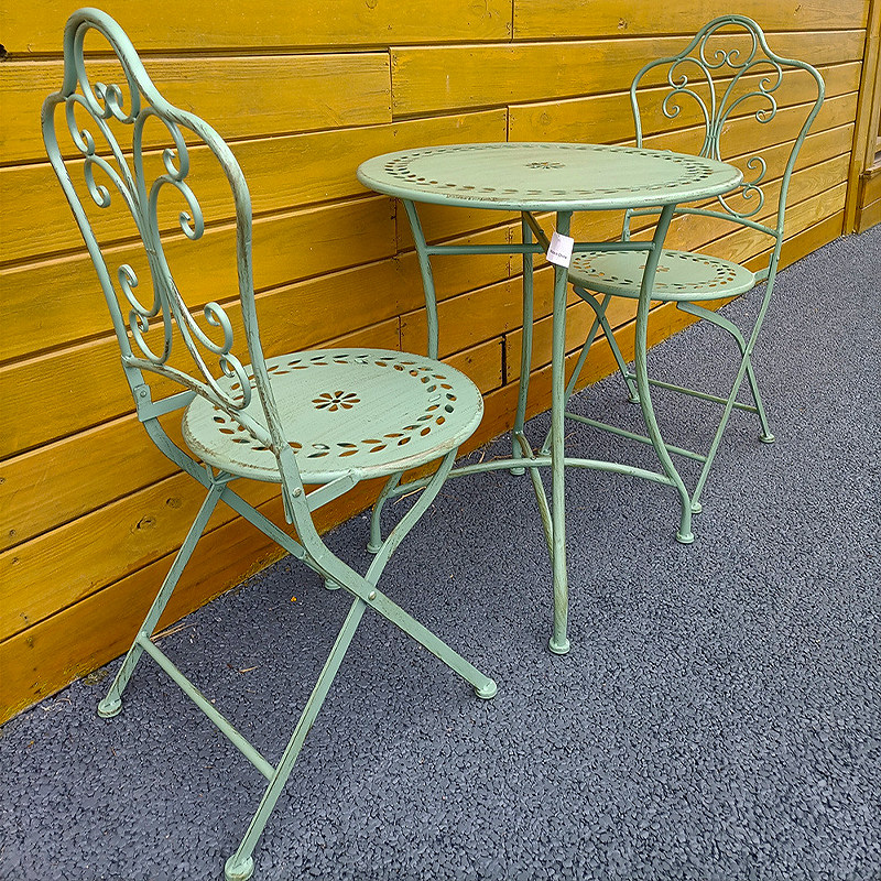 Meja dan Kursi Besi Gaya Pranc - Outdoor Furniture Metal Chairs ulasan dan harga